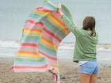 Stripe Pure New Wool Throw - Rainbow Grey