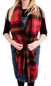 Tartan Lambswool Scarf - Dark Maple