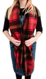 Tartan Lambswool Scarf - Dark Maple