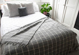 Windowpane Pure New Wool Throw - Grey