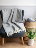 Illusion Pure New Wool Throw - Grey