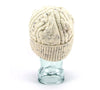 Knitted 100% British Wool Beanie Hat - Cream Nep