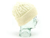 Knitted 100% British Wool Beanie Hat - Cream