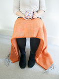 Illusion Pure New Wool Throw - Pumpkin