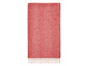 Herringbone Shetland Pure New Wool Throw - Flame