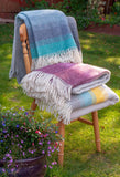 Ombre Pure New Wool Throw - Tidal Blue