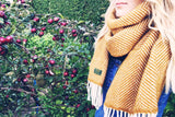 Herringbone Pure New Wool Scarf - Mustard