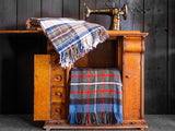 Tartan Pure New Wool Blanket - Muted Blue Stewart