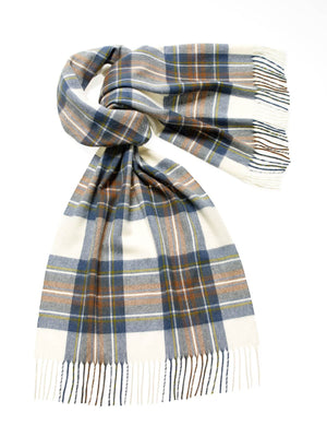 Tartan Lambswool Scarf - Muted Blue Stewart