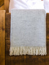 Herringbone Pure New Wool Throw - Silver Grey