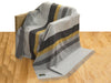 Stripe Merino Lambswool Throw - Grey Mix & Mustard