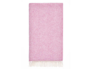 Herringbone Shetland Pure New Wool Throw - Pale Pink