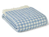 Jacquard Spot Pure New Wool Throw - Blue Jay