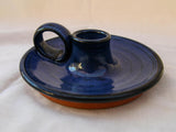 Gift Box Add on - Earthenware Blue Glaze Candle Holder