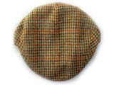 Garforth Tweed Flat Cap - Houndstooth Beige/Green