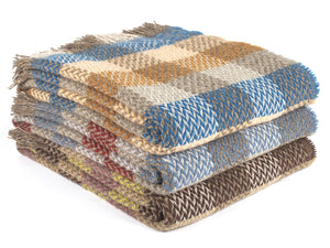 Random Check Celtic Weave Recycled Wool Throw