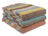 Random Stripe Celtic Weave Recycled Wool Throw