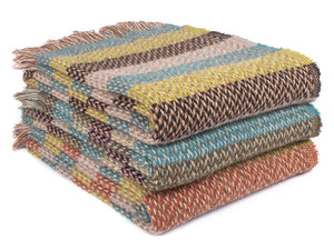 Random Stripe Celtic Weave Recycled Wool Throw