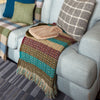 Random Stripe Celtic Weave Recycled Wool Throw