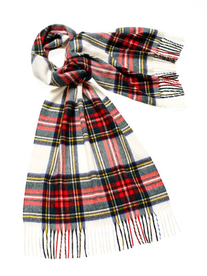 Tartan Lambswool Wide Scarf - Dress Stewart