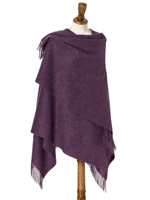 Plain Lambswool Mini Shawl - Purple Heather