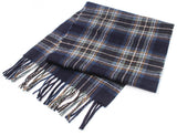 Plaid Lambswool Scarf - Navy