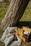 Herringbone Pure New Wool Throw - Silver Grey