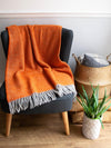 Illusion Pure New Wool Throw - Pumpkin