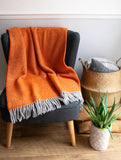 Illusion Pure New Wool Throw - Pumpkin