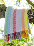 Stripe Pure New Wool Throw - Rainbow Grey