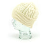 Knitted 100% British Wool Beanie Hat - Cream