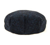 Herringbone Harris Tweed Flat Cap - Navy