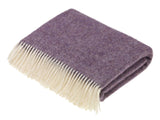 Herringbone Shetland Pure New Wool Throw - Lavender