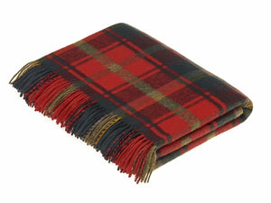 Tartan Merino Lambswool Blanket - Dark Maple