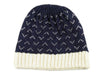 Knitted 100% British Wool Saxon Beanie Hat - Navy