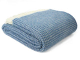 Waffle XL Pure New Wool Throw - Blue Jay