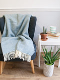 Honeycomb Pure New Wool Throw - Petrol Blue