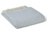 Dartmoor Reversible Pure New Wool Throw - Blue Mist