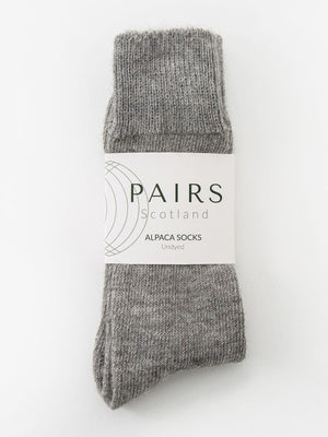 Undyed Alpaca Socks - Grey