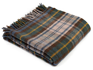 Tartan Pure New Wool Blanket - Antique Dress Gordon